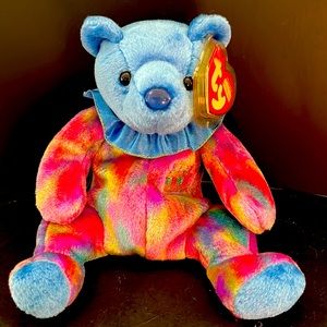 TY BEANIE SEPTEMBER BEAR sapphire color nose with tags